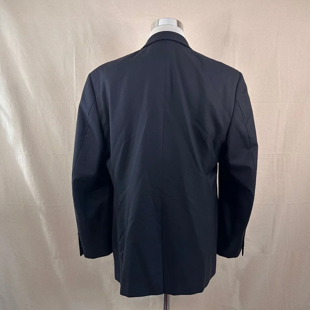 Brooks Brothers 44R Sport Coat 100% Wool Dark Navy Two Button Lined Vented